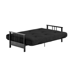 DHP Harlow Futon Set with Metal Futon Frame and 6" Polyester Mattress - Black