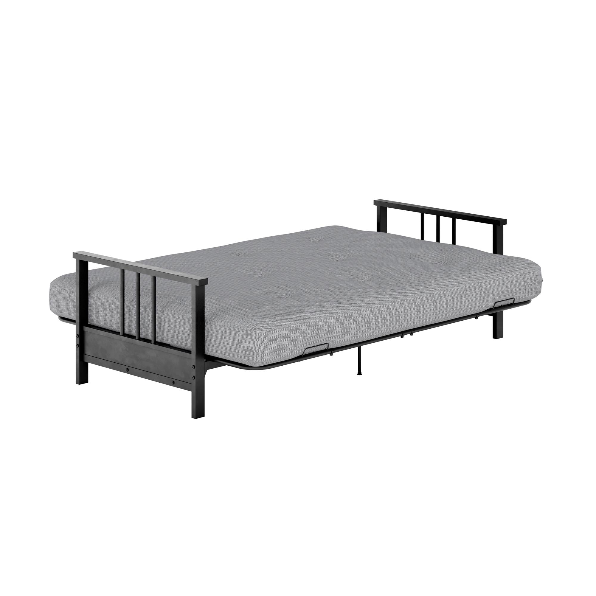 DHP Harlow Futon Set with Metal Futon Frame and 6" Polyester Mattress - Herringbone