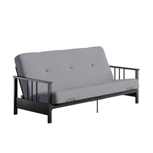 DHP Harlow Futon Set with Metal Futon Frame and 6" Polyester Mattress - Herringbone