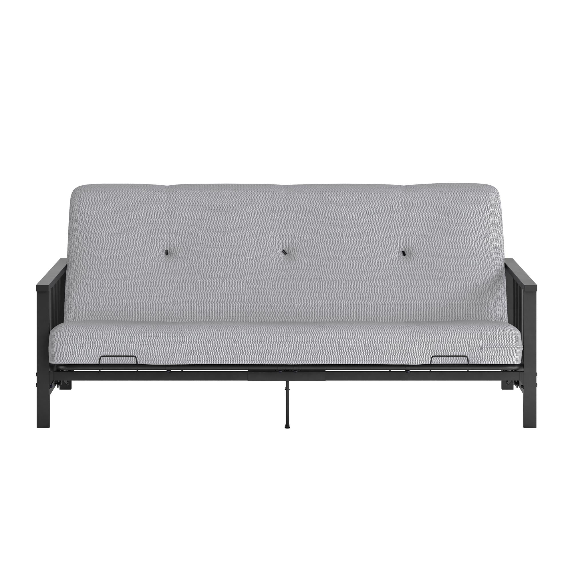 DHP Harlow Futon Set with Metal Futon Frame and 6" Polyester Mattress - Herringbone