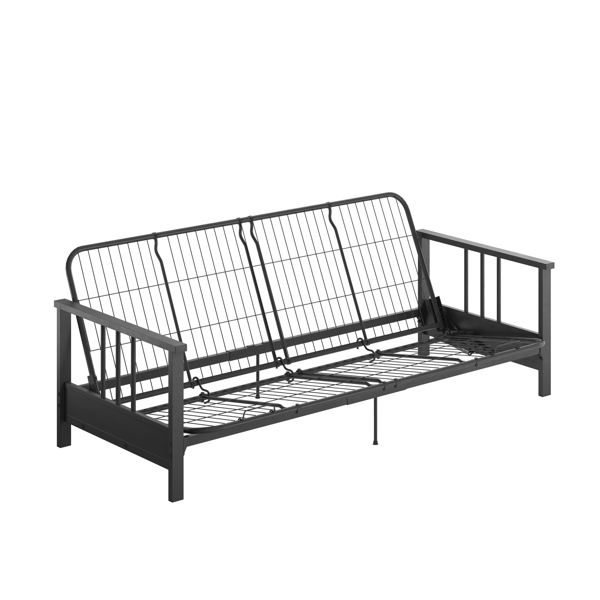 DHP Harlow Futon Set with Metal Futon Frame and 6" Polyester Mattress - Blue