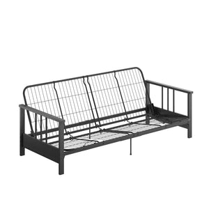 DHP Harlow Futon Set with Metal Futon Frame and 6" Polyester Mattress - Blue