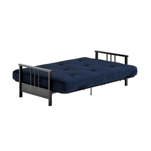 DHP Harlow Futon Set with Metal Futon Frame and 6" Polyester Mattress - Blue
