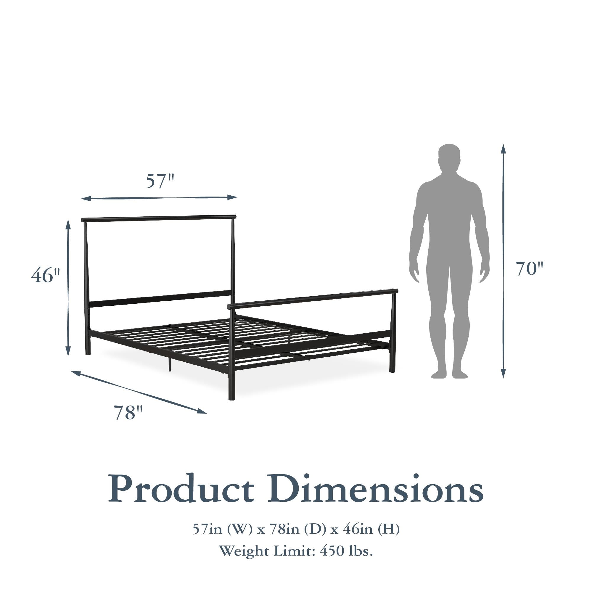 DHP Calixa Metal Bed - Black - Full