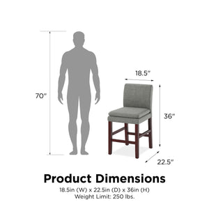 DHP Clark Upholstered Dining Chair - Gray