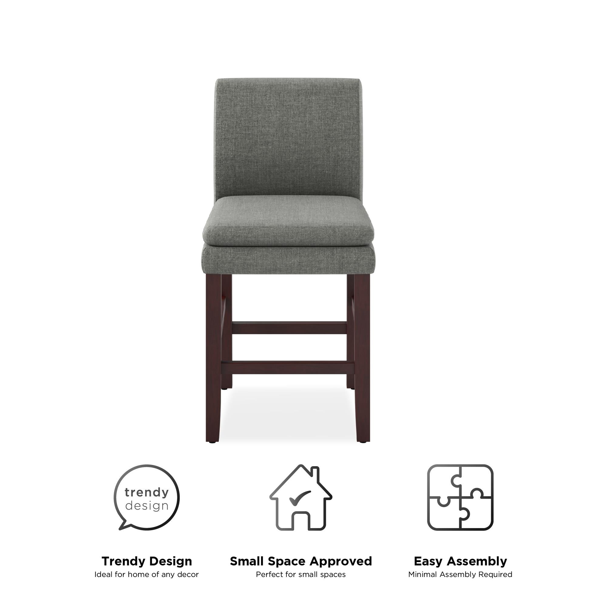DHP Clark Upholstered Dining Chair - Gray