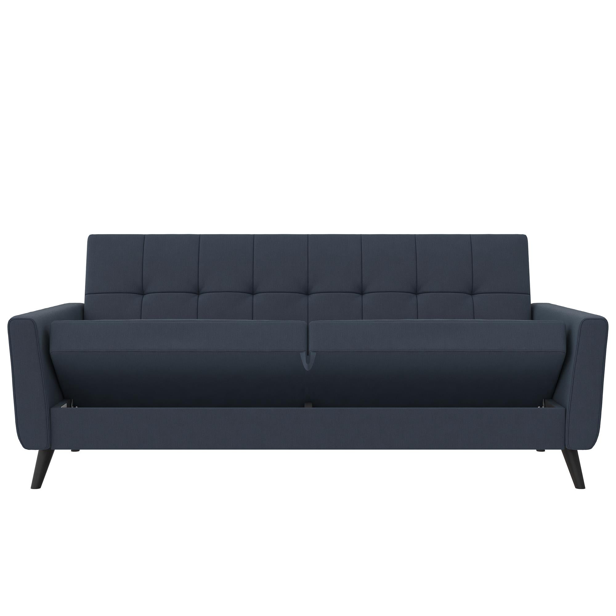 DHP Parker Futon Sofa Bed with Storage - Blue