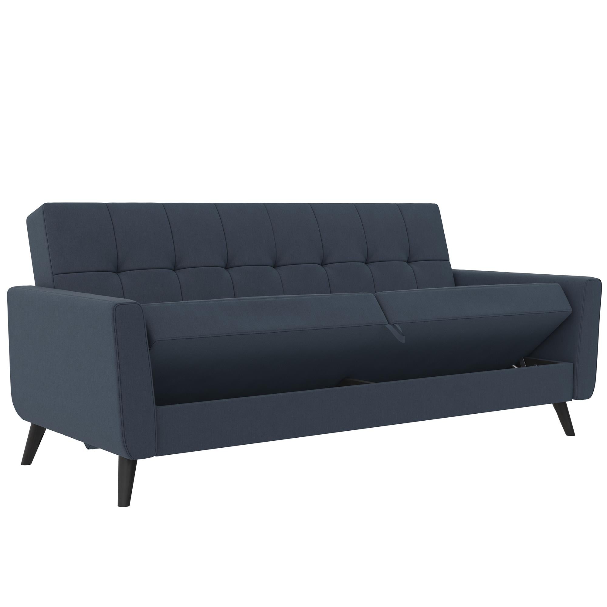 DHP Parker Futon Sofa Bed with Storage - Blue