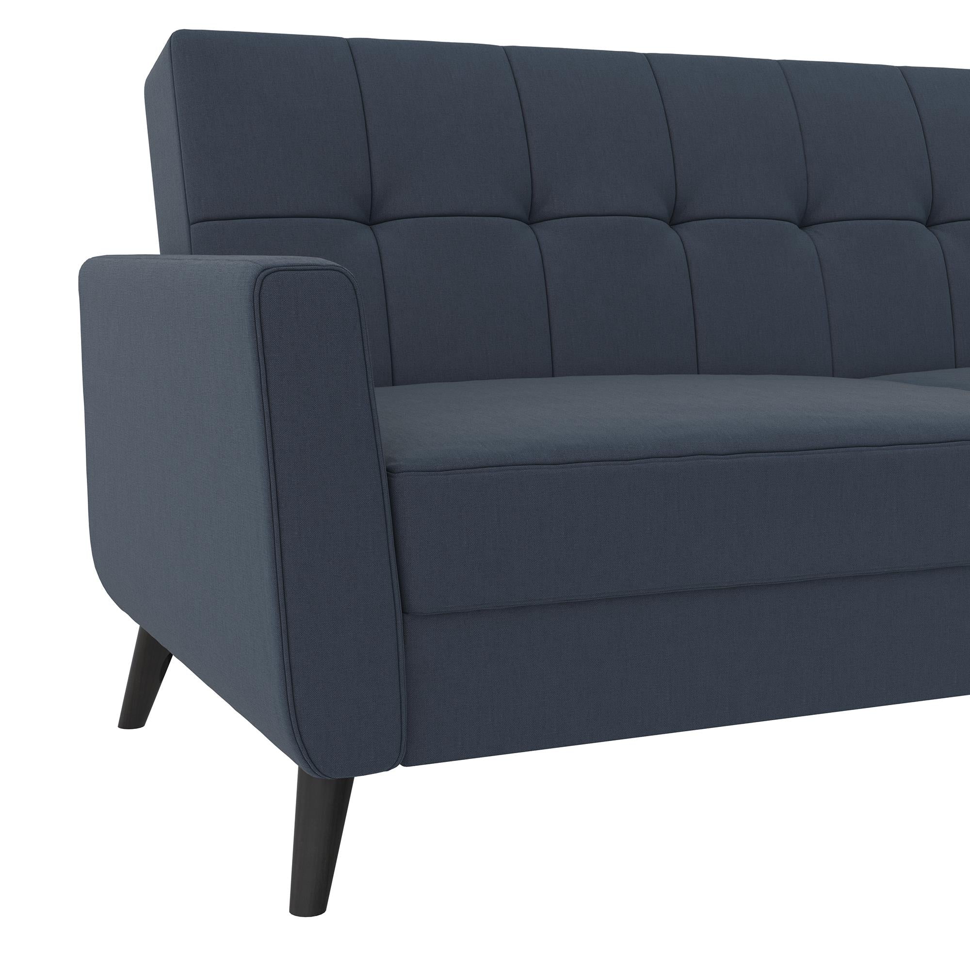 DHP Parker Futon Sofa Bed with Storage - Blue