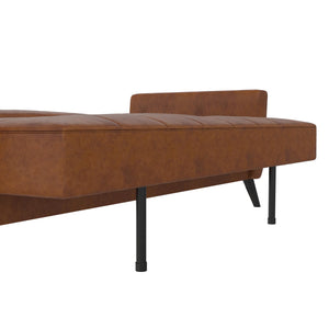 DHP Parker Futon Sofa Bed with Storage - Camel Faux Leather
