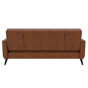 DHP Parker Futon Sofa Bed with Storage - Camel Faux Leather