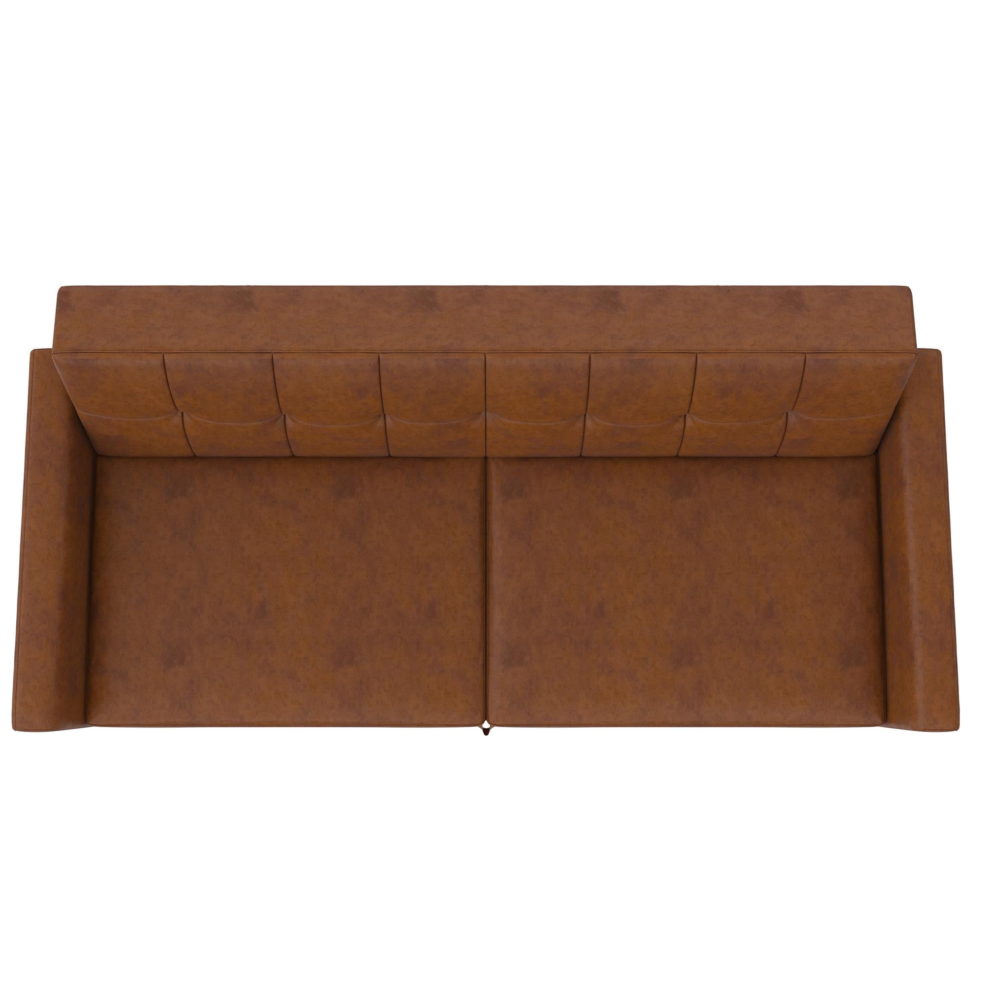 DHP Parker Futon Sofa Bed with Storage - Camel Faux Leather