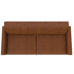 DHP Parker Futon Sofa Bed with Storage - Camel Faux Leather