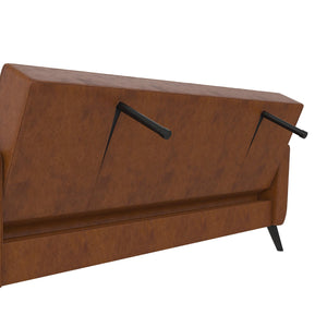 DHP Parker Futon Sofa Bed with Storage - Camel Faux Leather