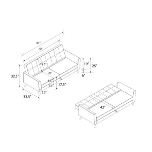 DHP Parker Futon Sofa Bed with Storage - Camel Faux Leather