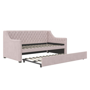 Max & Finn Ambrosia Upholstered Daybed and Trundle - Pale Pink - Twin