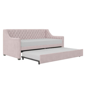 Max & Finn Ambrosia Upholstered Daybed and Trundle - Pale Pink - Twin