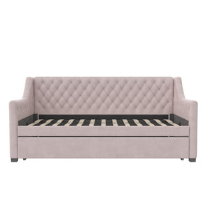 Max & Finn Ambrosia Upholstered Daybed and Trundle - Pale Pink - Twin
