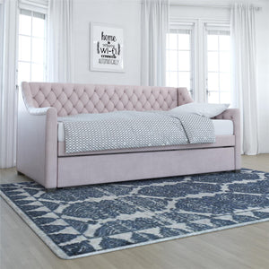 Max & Finn Ambrosia Upholstered Daybed and Trundle - Pale Pink - Twin