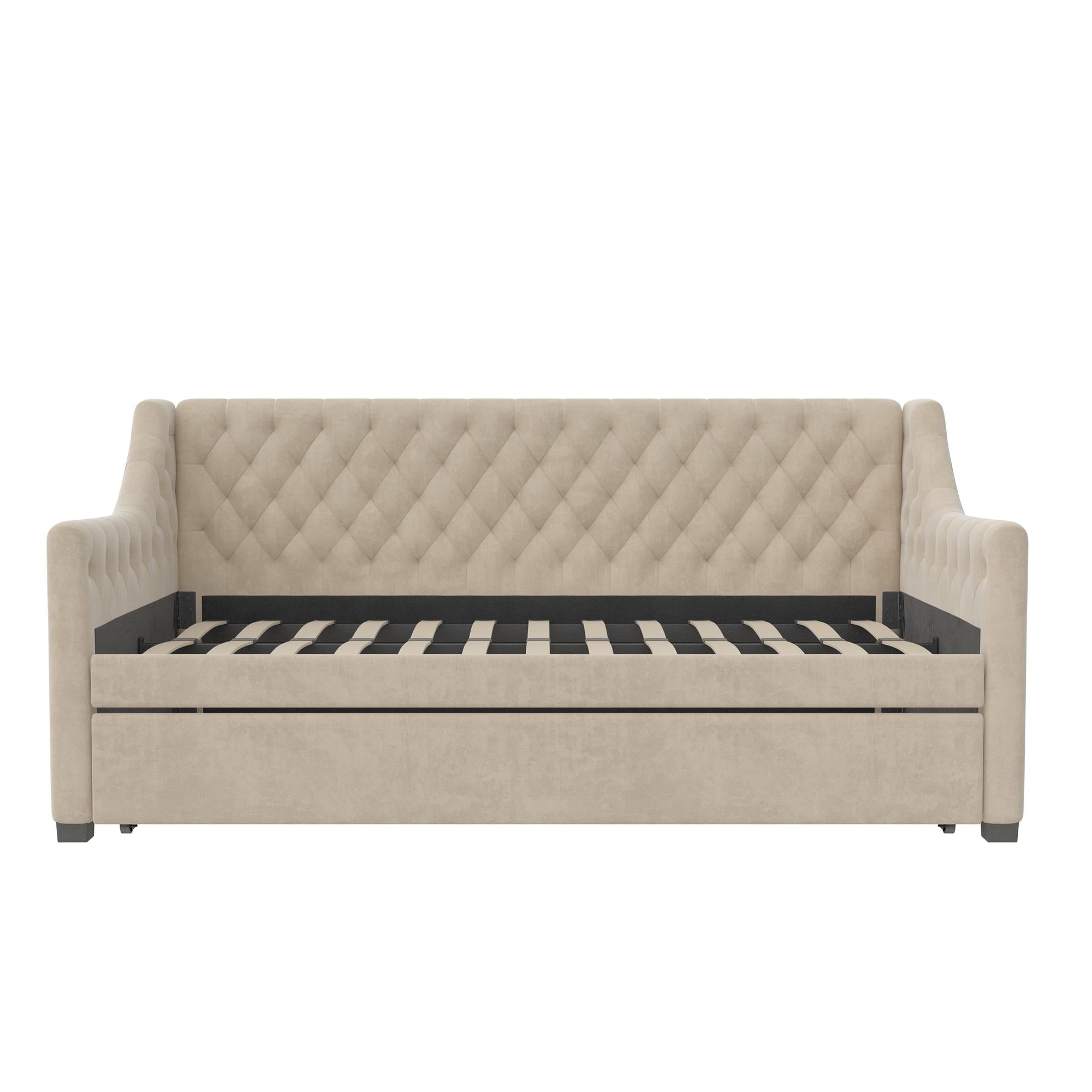 Max & Finn Ambrosia Upholstered Daybed and Trundle - Bone Ivory - Twin
