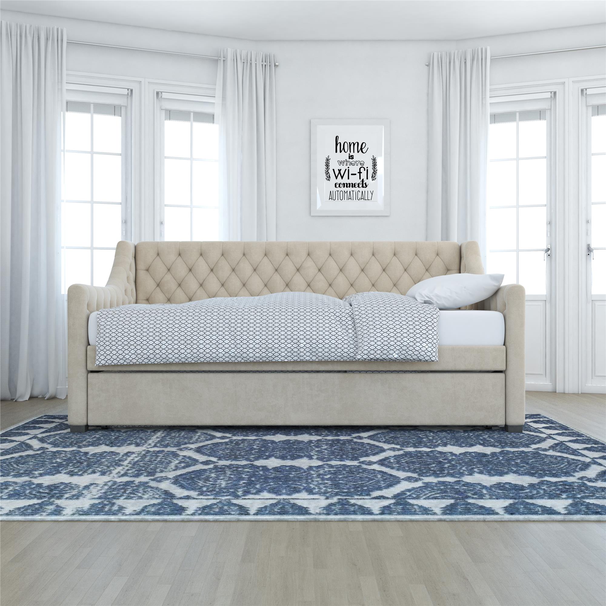 Max & Finn Ambrosia Upholstered Daybed and Trundle - Bone Ivory - Twin