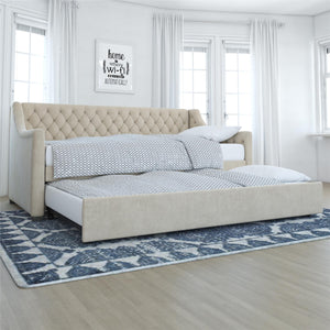 Max & Finn Ambrosia Upholstered Daybed and Trundle - Bone Ivory - Twin