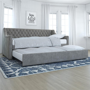 Max & Finn Ambrosia Upholstered Daybed and Trundle - Light Gray - Twin