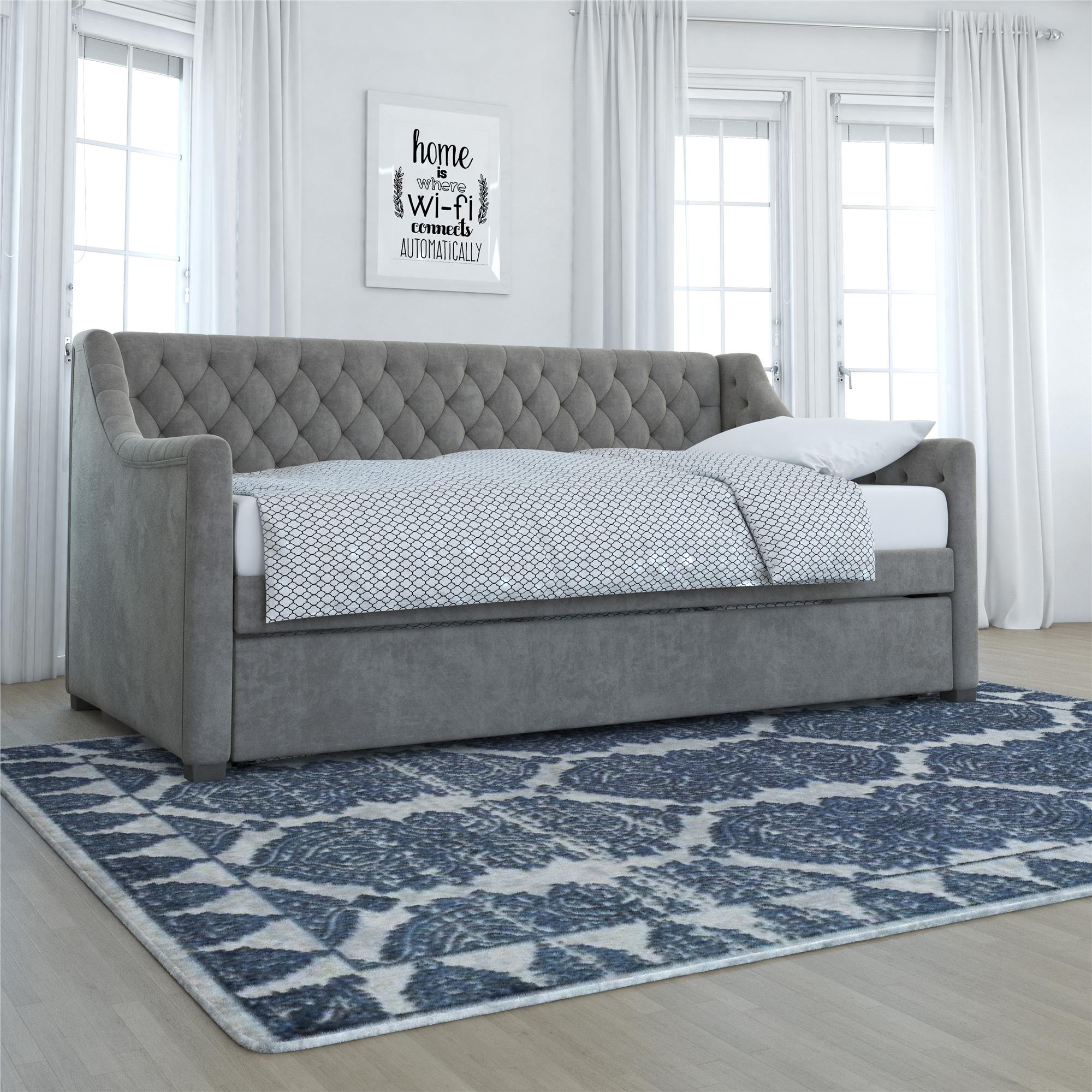 Max & Finn Ambrosia Upholstered Daybed and Trundle - Light Gray - Twin