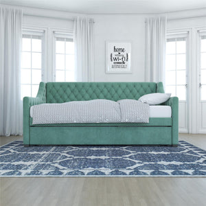 Max & Finn Ambrosia Upholstered Daybed and Trundle - Teal - Twin