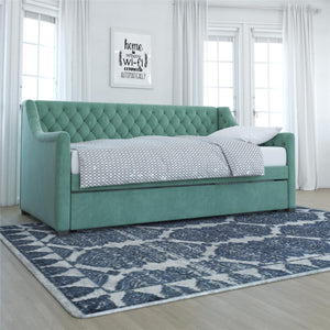 Max & Finn Ambrosia Upholstered Daybed and Trundle - Teal - Twin