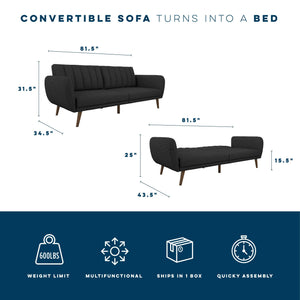 Novogratz Brittany Futon Sofa Bed - Dark Gray