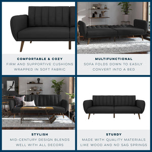 Novogratz Brittany Futon Sofa Bed - Dark Gray