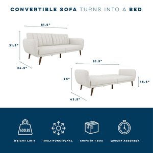 Novogratz Brittany Futon Sofa Bed - Light Gray