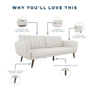 Novogratz Brittany Futon Sofa Bed - Light Gray