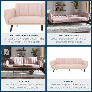 Novogratz Brittany Futon Sofa Bed - Pink