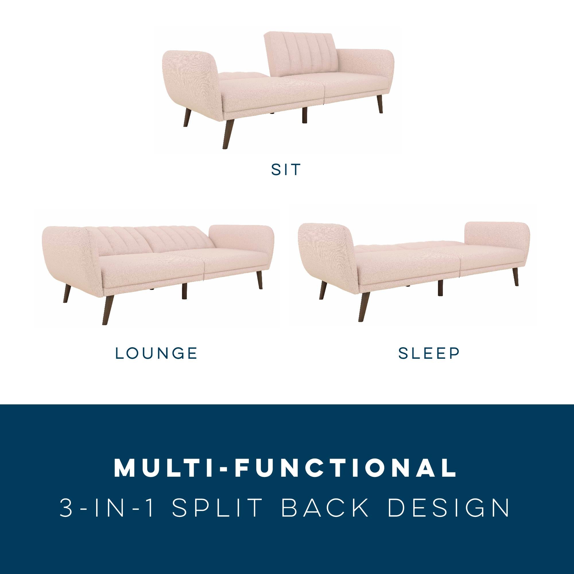 Novogratz Brittany Futon Sofa Bed - Pink
