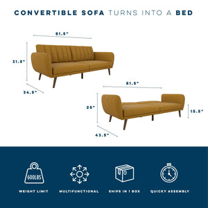 Novogratz Brittany Futon Sofa Bed - Mustard