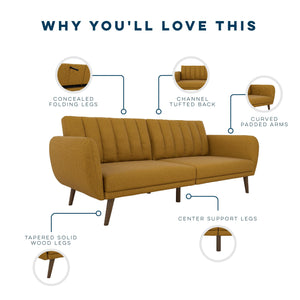 Novogratz Brittany Futon Sofa Bed - Mustard