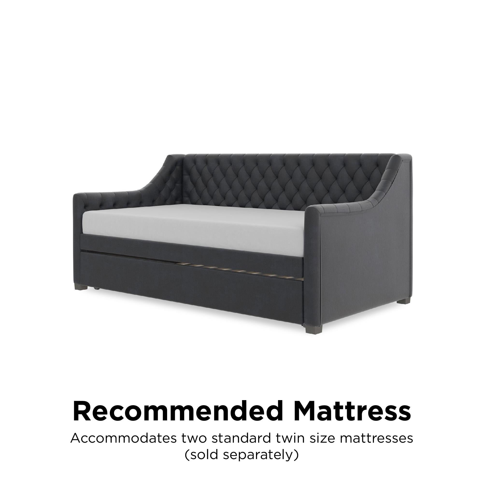 Max & Finn Ambrosia Upholstered Daybed and Trundle - Blue - Twin