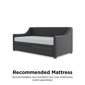 Max & Finn Ambrosia Upholstered Daybed and Trundle - Blue - Twin