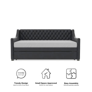 Max & Finn Ambrosia Upholstered Daybed and Trundle - Blue - Twin