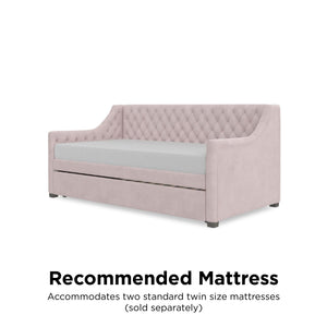 Max & Finn Ambrosia Upholstered Daybed and Trundle - Pale Pink - Twin