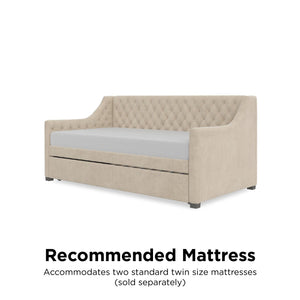 Max & Finn Ambrosia Upholstered Daybed and Trundle - Bone Ivory - Twin