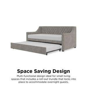 Max & Finn Ambrosia Upholstered Daybed and Trundle - Light Gray - Twin