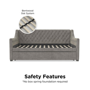 Max & Finn Ambrosia Upholstered Daybed and Trundle - Light Gray - Twin