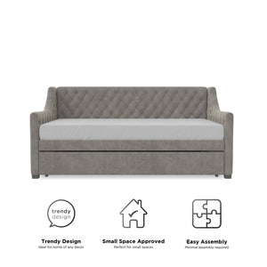 Max & Finn Ambrosia Upholstered Daybed and Trundle - Light Gray - Twin