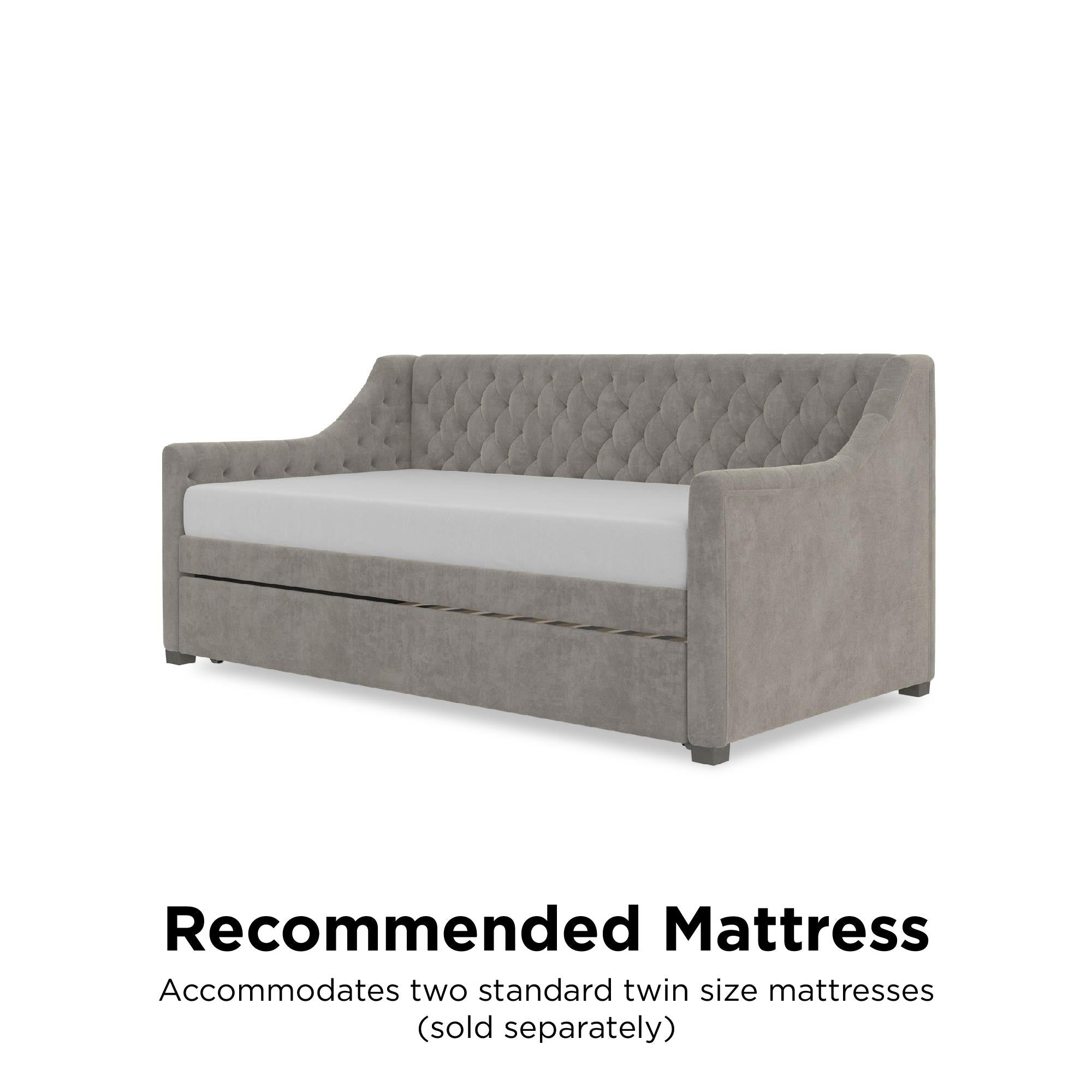 Max & Finn Ambrosia Upholstered Daybed and Trundle - Light Gray - Twin