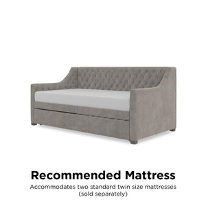 Max & Finn Ambrosia Upholstered Daybed and Trundle - Light Gray - Twin