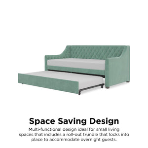 Max & Finn Ambrosia Upholstered Daybed and Trundle - Teal - Twin