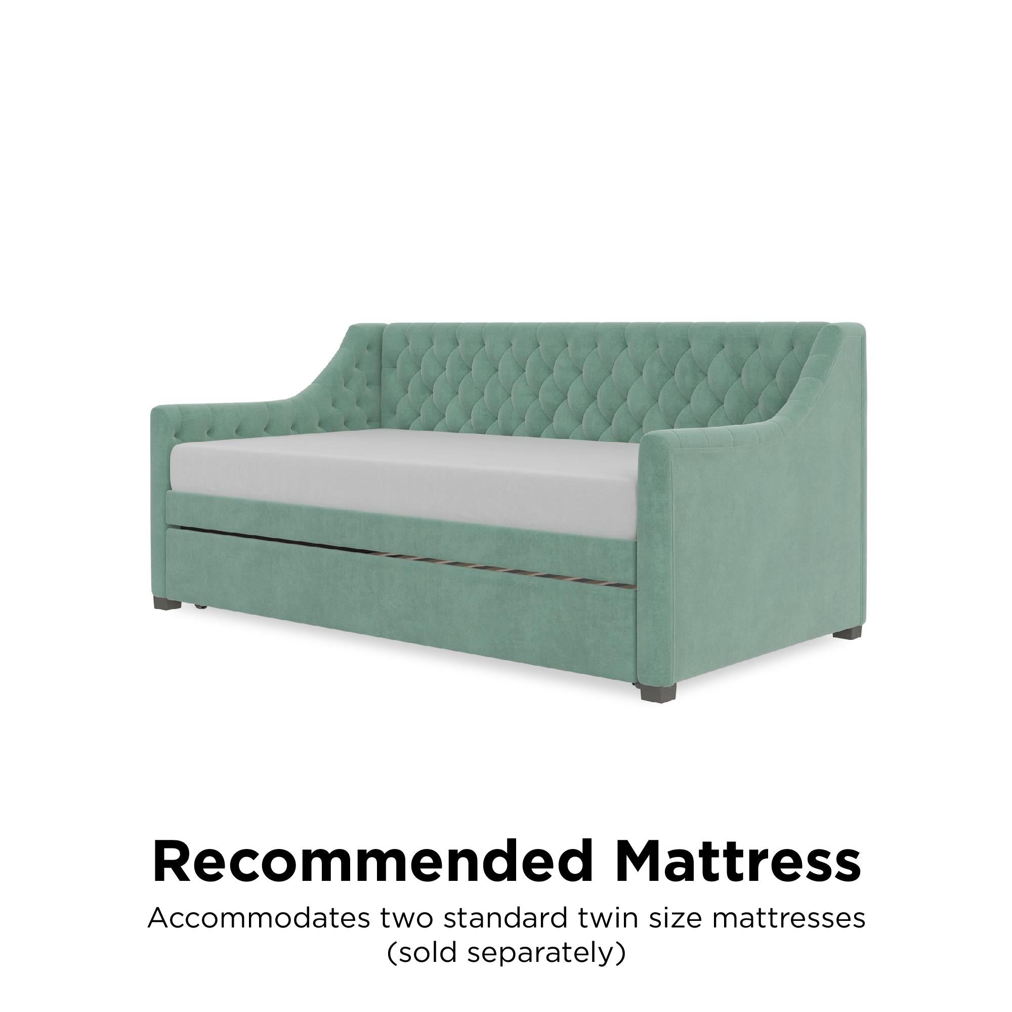 Max & Finn Ambrosia Upholstered Daybed and Trundle - Teal - Twin